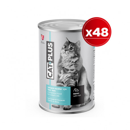CatPlus Balıklı Kedi Konservesi 415 Gr x 48 Adet