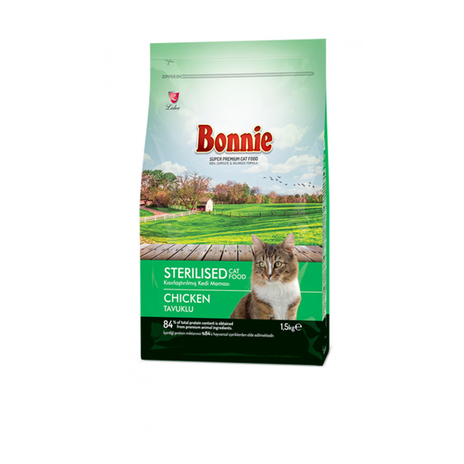 Bonnie Kısırlaştırılmış Tavuklu Kedi Maması 1,5 Kg