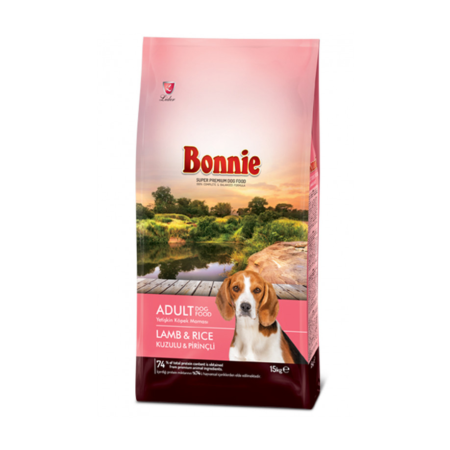 Bonnie Kuzu Etli ve Pirinçli Yetişkin Köpek Maması 15 Kg