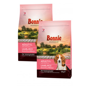 Bonnie Kuzu Etli ve Pirinçli Yetişkin Köpek Maması 2.5 Kg x 2