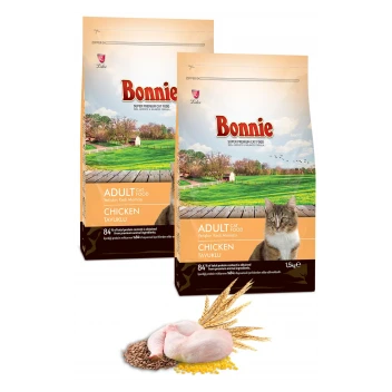 Bonnie Tavuklu Yetişkin Kedi Maması 1,5 Kg x 2 Adet