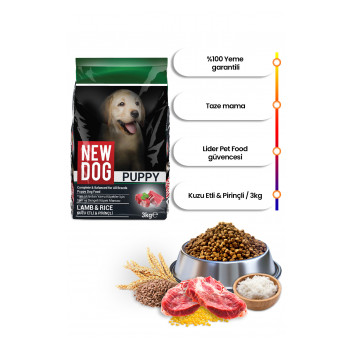 New Dog Kuzu Etli & Pirinçli Yavru köpek Maması 3 Kg