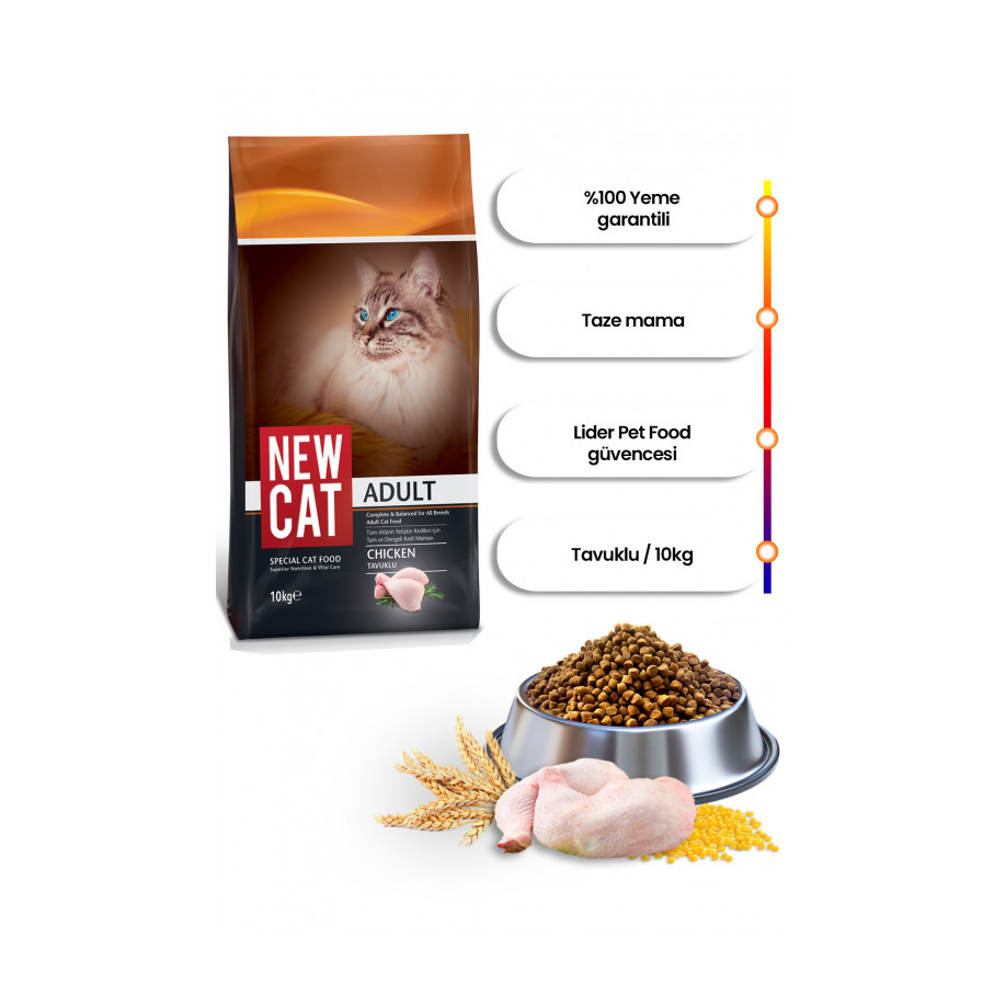 NewCat Tavuklu Yetişkin Kedi Maması 10 KG