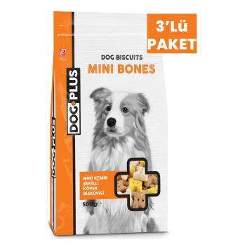 DogPlus Mini Kemik Şekilli Ödül Bisküvisi 500 gr x 3 Adet